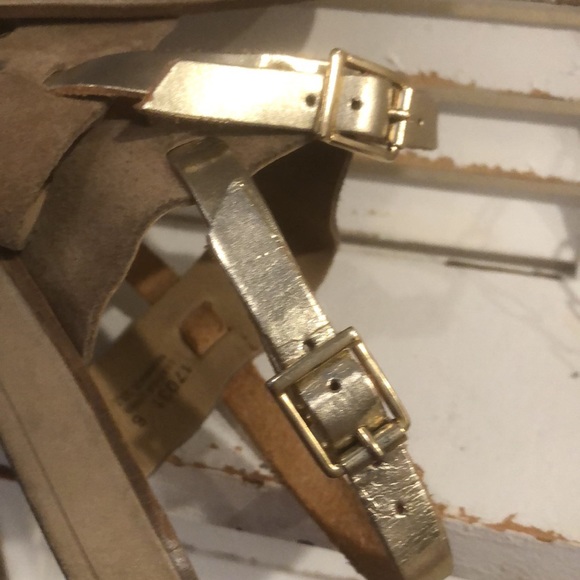 Gold, tan color(suede) sandal size 6 - Picture 3 of 9